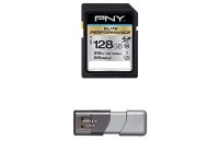 PNY P-SDX128U395-GE Elite Performance 128 GB High Speed SDXC Class 10 UHS-I, U3 up to 95 MB/Sec Flas with PNY Turbo 128GB USB 3.0... 