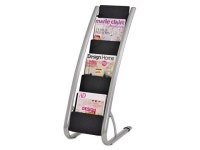 Alba DDEXPO6 13 1/3 x 19 2/3 x 36 2/3 Silver gray/Black Literature Floor Rack Six Pocket - Newegg.com