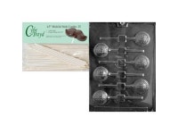Cybrtrayd 45St25-S071 Golf Ball Lolly Sports Chocolate Candy Mold with 25-Pack 4.5-Inch Lollipop Sticks - Newegg.ca
