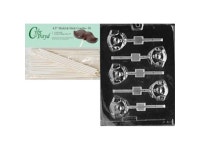 Cybrtrayd 45St50-A040 Pig Head Lolly Animal Chocolate Candy Mold with 50 4.5-Inch Lollipop Sticks - Newegg.ca