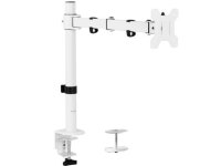 VIVO White Single 13 to 27 inch LCD Monitor Desk Mount Stand, Fully Adjustable, Tilt, Articulating | Holds 1 Screen with VESA up... 