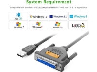 USB to DB25 Parallel Printer Cable Adapter Male to Female Connector IEEE 1284 Converter for Laptop Desktop PC Supports Windows... 