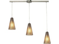 ELK Lighting 10333/3L Ribbed Glass Collection 3 Light Chandelier, 10 x 5 x 36, Satin Nickel - Newegg.com ELK Lighting 10333&#47;... 