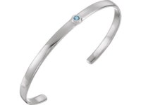 14K White Gold Aquamarine Cuff Bracelet - 8 Inch - Newegg.com