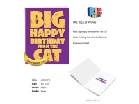 NobleWorks, Big Cat Wishes - Funny Cat Happy Birthday Card (8.5 x 11 Inch) - Cute Bday Greeting for Animal Lovers J3233BPG... 