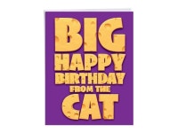 NobleWorks, Big Cat Wishes - Funny Cat Happy Birthday Card (8.5 x 11 Inch) - Cute Bday Greeting for Animal Lovers J3233BPG... 