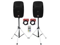 (2) Rockville SPGN154 15 Passive 1600w DJ PA Speakers+LED Stands+Remote+Cables - Newegg.com