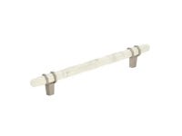 Carrione 6-5/16 in (160 mm) Center-to-Center Marble White/Satin Nickel Cabinet Pull - Newegg.ca Carrione 6-5&#47;16 in &#40;160... 