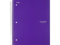 five star spiral notebook, 3 subject, college ruled paper, 150 sheets, 11 x 8-1/2, purple (38746) - Newegg.com