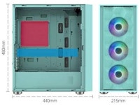 computer case akj-10 mint green computer case gaming pc atx/matx/itx case mid tower with 3 colorful led fans class side panel... 