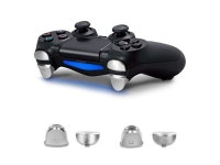 kwmobile trigger button replacement set - for playstation 4 controller cuh-zct1 controller - l1 l2 r1 r2 aluminum parts - silver... 