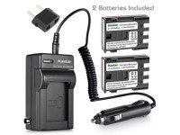 kastar battery (2-pack) and charger kit for canon nb-2l nb-2lh nb-2l12 nb-2l14 nb-2l24 bp-2l5 bp-2lh work with canon dc301 dc31... 