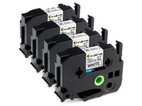 4 Pack P-Touch TZe-241 TZ241 tze-241 18mm 0.7  Label Tape Compatible with Brother Label Maker PT-D600 PT-P700 PT-P900W PTD400AD... 