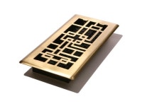 Decor Grates ABH414-SB Abstract Floor Register, Satin Brass Finish, 4 by 14 - Newegg.ca