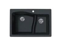 swanstone qz03322ls.077 granite 1hole dual mount singlebowl kitchen sink, 33in l x 22in h x 10in h, nero - Newegg.com