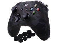 Water Transfer Printing Camouflage Silicone Cover Skin Case for Microsoft Xbox One X & Xbox One S Controller x 1(Grey) with PRO... 