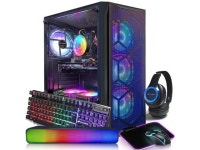STGAubron Gaming PC Diamond Black,Intel Core i7 up to 3.8G,16G,1TB SSD,WiFi,BT 5.0,Radeon RX580 8G,RGB Fan x 6,RGB Keybaord&Mouse... 