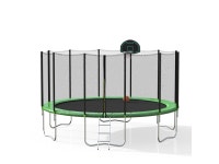 16FT Round Trampoline with Safety Enclosure Net & Ladder, Spring Cover Padding, Basketball Hoop, Outdoor Activity - Newegg.com... 