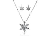 Bling Jewelry Christmas Gifts Crystal Snowflake Necklace Drop Earrings Set Rhodium Plated FAJ-D00340-SET - Newegg.com