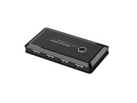 com KVM Switch Box USB2.0 Switcher 2 Port PCs Sharing 4 USB Ger&#228;te f&#252;r Tastatur Drucker Monitor USB Schalter - Newegg.com