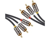 3RCA to 3RCA Cable, J&D Gold-Plated [Copper Shell] [Heavy Duty] 3 RCA Male to 3 RCA Male Stereo Audio Cable, RCA Cables - 6 Feet... 