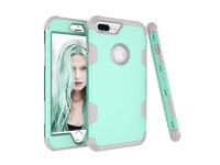 ca For iPhone 7 plus PC+ Silicone 2 in 1 Hit Color Tri-proof Shockproof Dustproof Anti-fall Protective Cover Back Case Mint... 