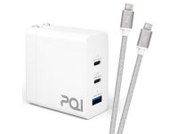 Bundle | 65 Watt GaN Tech Adapter USB Plug | 3 Ports (2 USB-C/1... 0 Fast Charging | Compatible with Apple iPhone 12 & Up | White... 