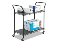 Wire Utility Cart, Two-Shelf, 43-3/4w X 19-1/4d X 40-1/2h, Black - Newegg.com Wire Utility Cart, Two-Shelf, 43-3/4w X 19-1... 