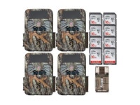 com Browning Recon Force 1080p 4K Video, 32MP Trail Camera 4-Pack (BTC7-4K) + 8 Memory Cards + Reader Kit... 