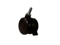 Stem Caster, Open Twin Swivel With Brake, Polyolefin Wheel, Plain Ing, 125 Lbs Capacity, 3 Wheel Dia, 2-7/16 Wheel Width, 3-3... 