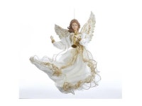 Ivory and Gold Flying Angel Christmas Tree Ornament 12 Inch J6064 New - Newegg.com