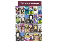 Black Wire Wall Mounted Brochure Rack Features 24 Pockets, 27-3/4 x 41-1/2 x 2-1/2-Inch, Displays 4 x 9-Inch Literature, Includes... 