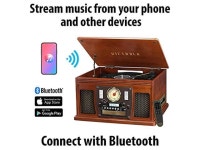 Mahogany (VTA-600BMH) - Newegg.com Victrola 8-in-1 Bluetooth Record Player  and  Multimedia Center, Built-in Stereo Speakers... 