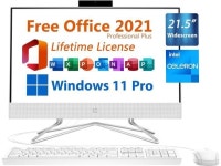 HP 2024 All-in-One Desktop, 21.5 FHD, Free Microsoft Office 2021 with Lifetime License, Intel Dual-Core Celeron J4025 2GHz, 16GB... 