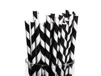 BLACK PAPER STRIPED STRAWS (24PC) - Party Supplies - 24 Pieces... com BLACK PAPER STRIPED STRAWS &#40;24PC&#41; - Party Supplies... 