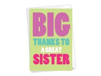 NobleWorks, Great Sister - Funny Sister Thank You Greeting Card with Envelope - C3237SXG - Newegg.com