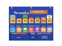 VNOM Weekly Calendar with Weather Pocket Chart Elementary for Classroom Home,98 Bright Cards Included,Learning Pocket Chart... 
