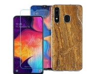 TPU Case for Samsung Galaxy A20 / A50 + Tempered Glass - Marble... com TPU Case for Samsung Galaxy A20 &#47; A50 &#43; Tempered... 