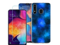 TPU Case for Samsung Galaxy A20 / A50 + Tempered Glass - Cosmos... com TPU Case for Samsung Galaxy A20 / A50 + Tempered... 