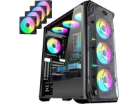 Segotep LUX PC Case with 4 Pre-Installed RGB Fans, up to 11 Fans Extreme Cooling ATX Mid Tower Computer Case, Support 360 Cooling... 