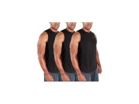 Mens 3 Pack Cool Dry Fit Muscle Sleeveless Gym Training Performance Workout Tank Top Medium BlackBlackBlack - Newegg.com