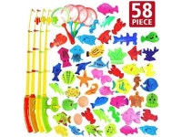 58 Pcs Magnetic Fishing Toys Game 4 Poles Nets 50 Floating... Best Gift for Toddler Age 3 4 5 6 Year Old Kids Bath Toys - Newegg.com