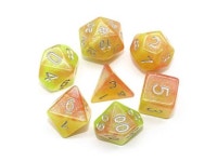 Dice DND Glitter Dice Set Fit Dungeons and Dragons DD RPG Pathfinder MTG Role Playing Games Orange Yellow 2Tone Sparkly... 