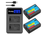 PROBTY 2Pcs NP-FW50 NP FW50 Battery + LCD Charger For Sony NEX-7 NEX-5N NEX-F3 NEX-3D NEX-3DW NEX-3K NEX-5C NEX-5DB Alpha 7R II... 