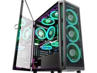 MUSETEX ATX PC Case Pre-install 6 PWM ARGB Fans, Mid-Tower Gaming Case With Opening Tempered Glass Side Panel Door, Mesh Computer... 