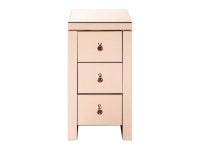 US Stocks Mirrored Glass Bedside Table with Three Drawers Rose nightstands Bedroom Furniture - Newegg.com