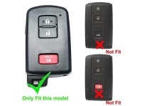 2Pcs Rubber 3buttons Key Fob Protector Keyless Entry Holder Cover Skin Jacket for 2016 2017 Toyota Tacoma Land Cruise Prius V... 