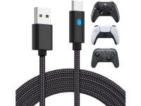 Controller Charging Cable for PS5, 10FT Nylon Braided USB C Charger Cord for X Box Series X/Nintendo Swicth/Switch Lite/Pro... 