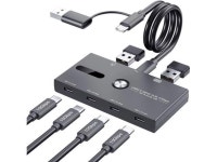10Gbps USB 3.2 Gen 2 USB C Hub, 6 Ports USB C Splitter, USB C to USB C and USB A Hub for PC, Laptop, Mac-Book Pro/Air, i-Mac... 