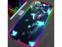 Large RGB Gaming Mouse Pad Anime Mousepad LED Backlit Desk Mat Colorful Lighting Keyboard Pad Anti-slip Lock Edge Desk Pad... 
